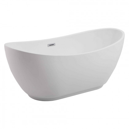 Elegant Soaking Double Slipper Bathtub - White, D 62" (BT10362GW)