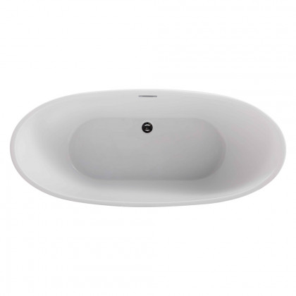 Elegant Soaking Double Slipper Bathtub - White, D 62" (BT10362GW)