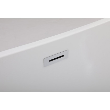 Elegant Soaking Double Slipper Bathtub - White, D 67" (BT10367GW)