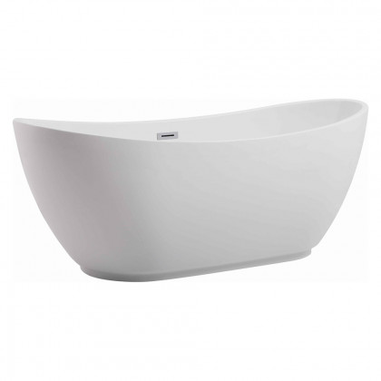 Elegant Soaking Double Slipper Bathtub - White, D 67" (BT10367GW)