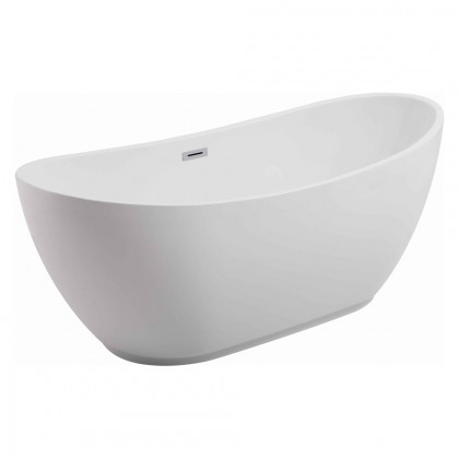 Elegant Soaking Double Slipper Bathtub - White, D 67" (BT10367GW)