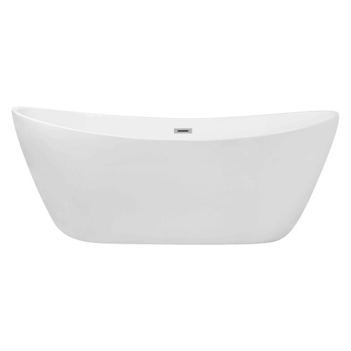 Elegant Soaking Double Slipper Bathtub - White, D 72" (BT10372GW)