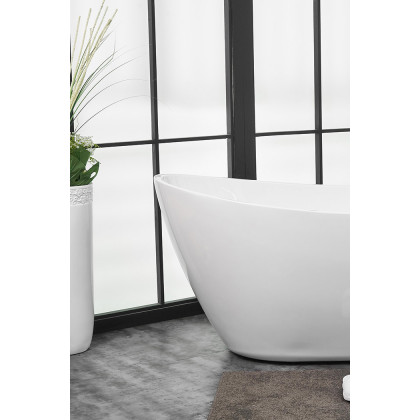 Elegant Soaking Double Slipper Bathtub - White, D 72" (BT10372GW)