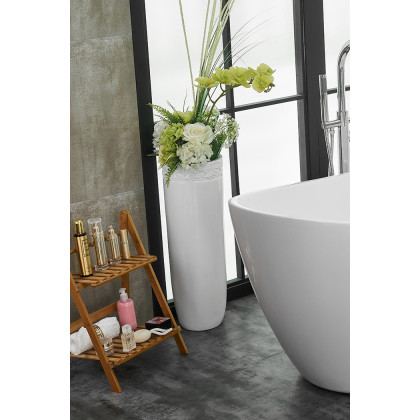 Elegant Soaking Double Slipper Bathtub - White, D 72" (BT10372GW)