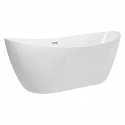 Elegant Soaking Double Slipper Bathtub - White, D 72" (BT10372GW)