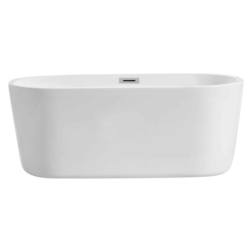 Elegant Soaking Roll Top Bathtub - White, D 59" (BT10659GW)