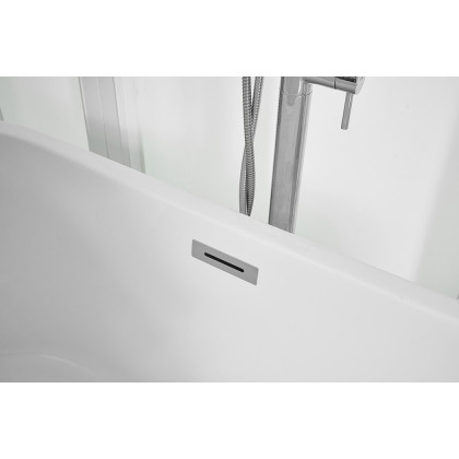 Elegant Soaking Roll Top Bathtub - White, D 59" (BT10659GW)