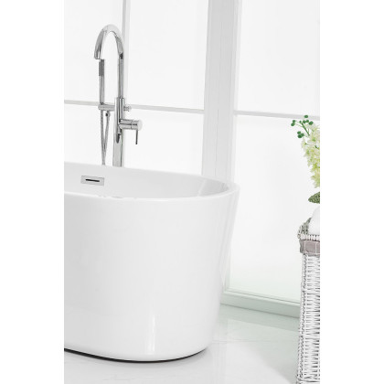 Elegant Soaking Roll Top Bathtub - White, D 59" (BT10659GW)