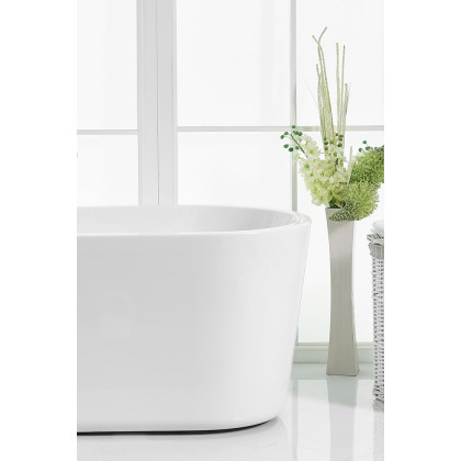 Elegant Soaking Roll Top Bathtub - White, D 59" (BT10659GW)