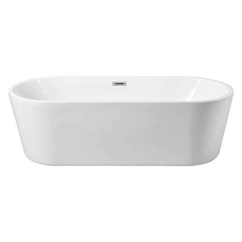 Elegant Soaking Roll Top Bathtub - White, D 65" (BT10665GW)