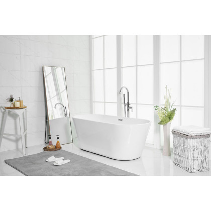 Elegant Soaking Roll Top Bathtub - White, D 65" (BT10665GW)