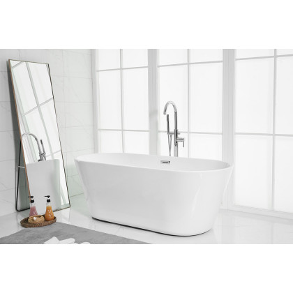 Elegant Soaking Roll Top Bathtub - White, D 65" (BT10665GW)