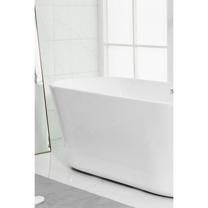 Elegant Soaking Roll Top Bathtub - White, D 65" (BT10665GW)
