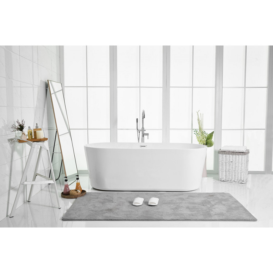 Elegant Soaking Roll Top Bathtub - White, D 71" (BT10671GW)