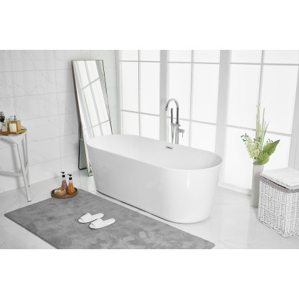 Elegant Soaking Roll Top Bathtub - White, D 71" (BT10671GW)