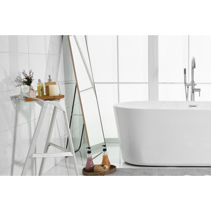 Elegant Soaking Roll Top Bathtub - White, D 71" (BT10671GW)