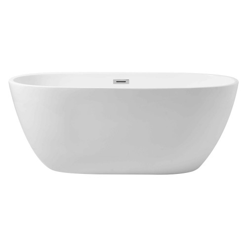 Elegant Soaking Roll Top Bathtub - White, D 59" (BT10759GW)