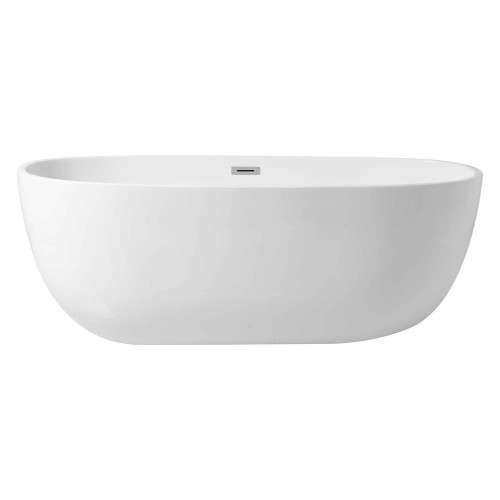 Elegant Soaking Roll Top Bathtub - White, D 67" (BT10767GW)