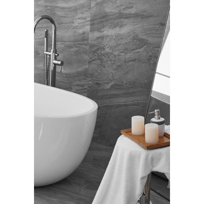 Elegant Soaking Roll Top Bathtub - White, D 67" (BT10767GW)