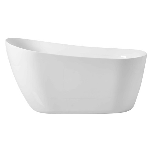 Elegant Soaking Single Slipper Bathtub - White, D 54" (BT10854GW)