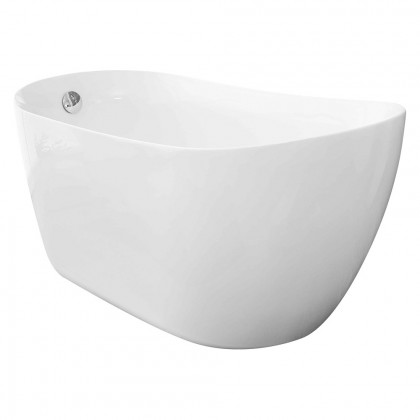 Elegant Soaking Single Slipper Bathtub - White, D 54" (BT10854GW)