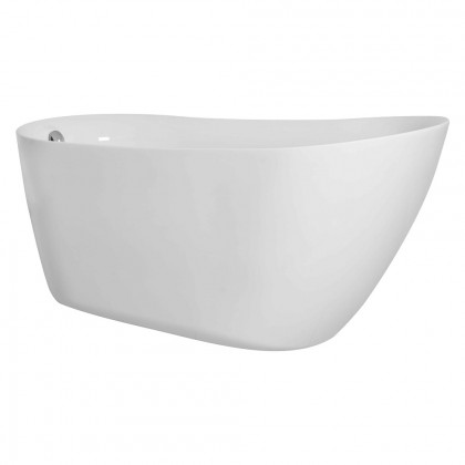 Elegant Soaking Single Slipper Bathtub - White, D 54" (BT10854GW)