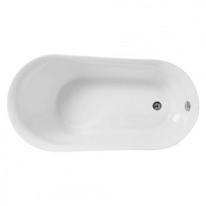 Elegant Soaking Single Slipper Bathtub - White, D 54" (BT10854GW)