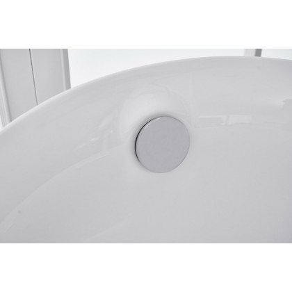 Elegant Soaking Single Slipper Bathtub - White, D 59" (BT10859GW)