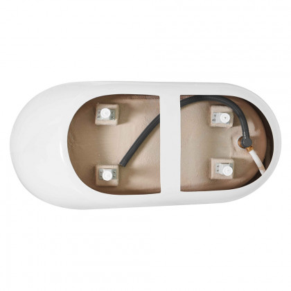 Elegant Soaking Single Slipper Bathtub - White, D 59" (BT10859GW)