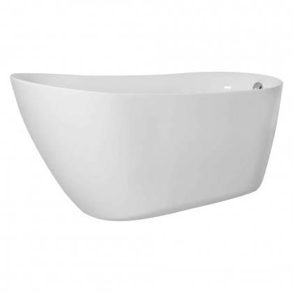 Elegant Soaking Single Slipper Bathtub - White, D 59" (BT10859GW)