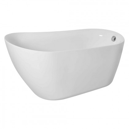 Elegant Soaking Single Slipper Bathtub - White, D 59" (BT10859GW)