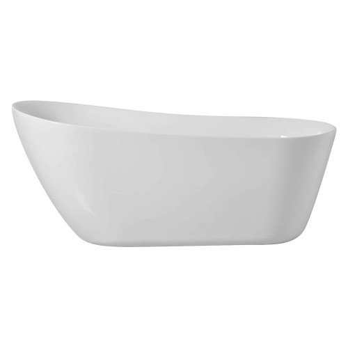 Elegant Soaking Single Slipper Bathtub - White, D 67" (BT10867GW)