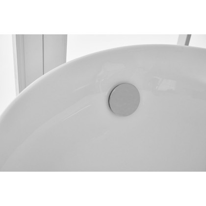 Elegant Soaking Single Slipper Bathtub - White, D 67" (BT10867GW)