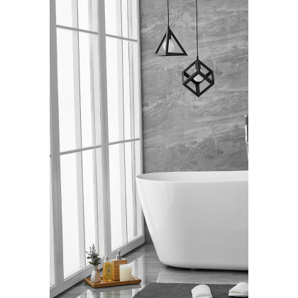 Elegant Soaking Single Slipper Bathtub - White, D 67" (BT10867GW)