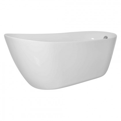 Elegant Soaking Single Slipper Bathtub - White, D 67" (BT10867GW)