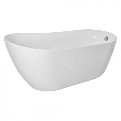 Elegant Soaking Single Slipper Bathtub - White, D 67" (BT10867GW)