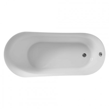 Elegant Soaking Single Slipper Bathtub - White, D 67" (BT10867GW)