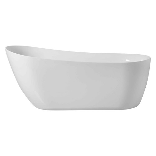Elegant Soaking Single Slipper Bathtub - White, D 70" (BT10870GW)