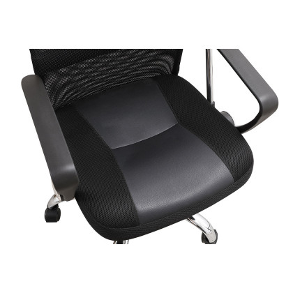 Elegant Script 23"W Vinyl Upholstered Adjustable Chair - Black (CH1001BK)