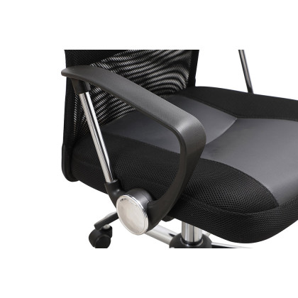 Elegant Script 23"W Vinyl Upholstered Adjustable Chair - Black (CH1001BK)