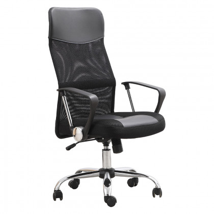 Elegant Script 23"W Vinyl Upholstered Adjustable Chair - Black (CH1001BK)