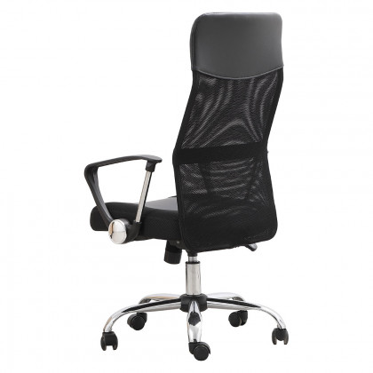 Elegant Script 23"W Vinyl Upholstered Adjustable Chair - Black (CH1001BK)