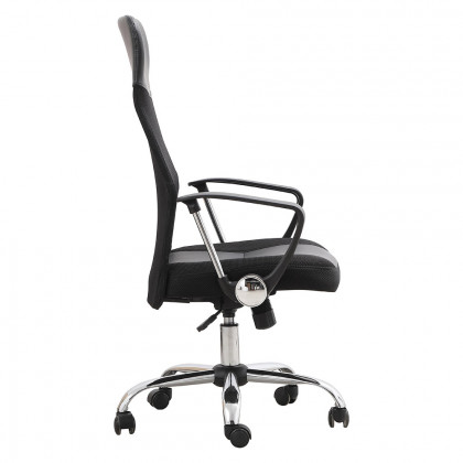Elegant Script 23"W Vinyl Upholstered Adjustable Chair - Black (CH1001BK)