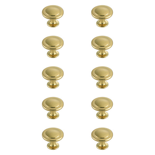 Elegant Cadon Cabinet Knob, Set of 10 - Brushed Gold (KB2005-GD-10PK)