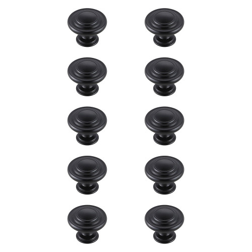 Elegant Cadon Cabinet Knob, Set of 10 - Matte Black (KB2006-MB-10PK)