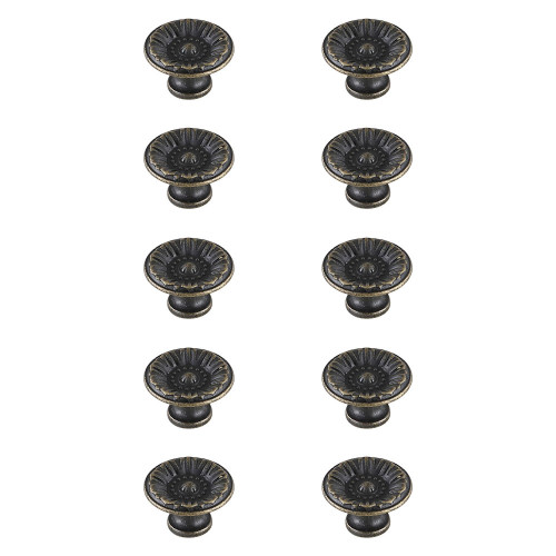 Elegant Cadon Cabinet Knob, Set of 10 - Antique Bronze (KB2010-AB-10PK)
