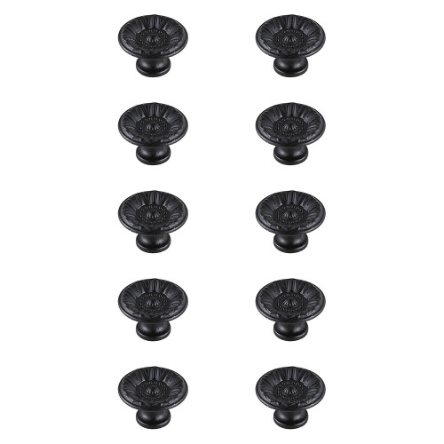 Elegant Cadon Cabinet Knob, Set of 10 - Matte Black (KB2010-MB-10PK)