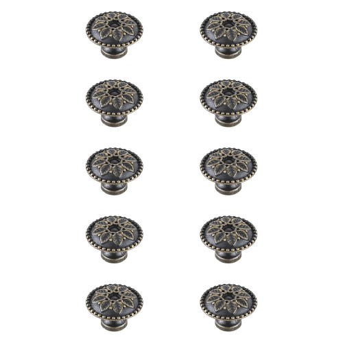 Elegant Cadon Cabinet Knob, Set of 10 - Antique Bronze (KB2011-AB-10PK)