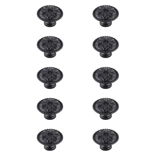 Elegant Cadon Cabinet Knob, Set of 10 - Matte Black (KB2011-MB-10PK)