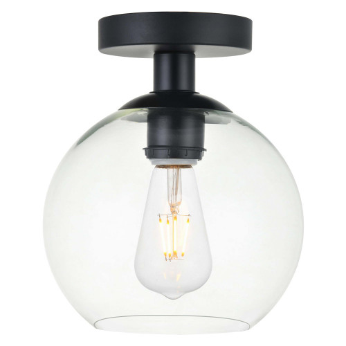 Elegant Baxter 1-Light Flush Mount - Black, L 7,9" (LD2204BK)